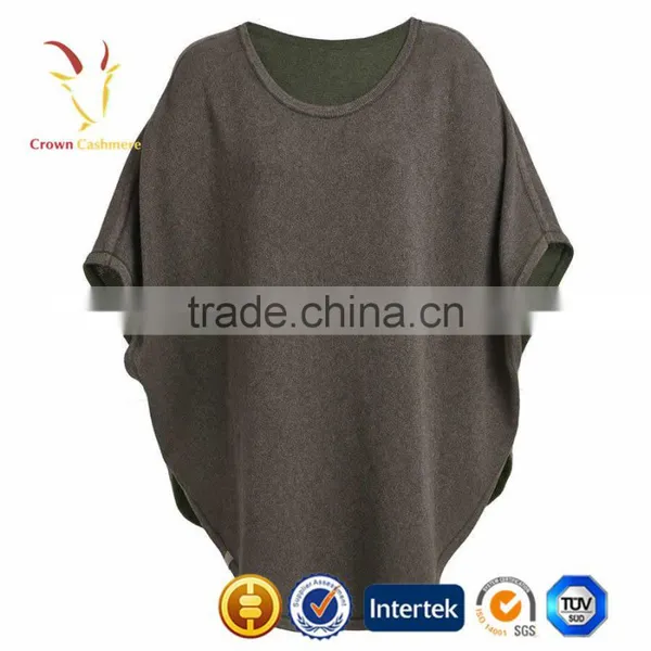 Women Merino Wool Knit Plus Size Ponchos photo-6