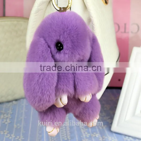 7 Colors Lovely Rabbit Furs Keychain Play Dead Rabbit Animal Keychain for Bag Car Hanging Pendant Toy Doll Ornaments photo-6