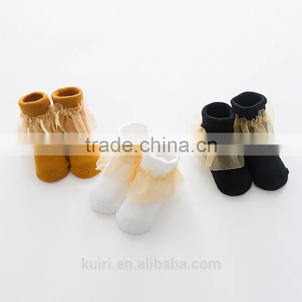 Baby Girl Socks Newborn Chiffon Kids Lace Socks Summer Girls Cute Solid Children's for Princess photo-2
