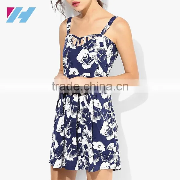 Korean Summer Fashion Apparel Clothes Wholesale Women Sexy Skater Dress photo-3
