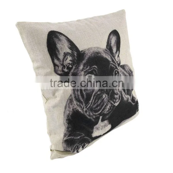 45*45CM Funny Lovely Animal Dog Pattern Office Cushion Pillow Cover Cotton Linen Decorative Pillows Pillowcases Covers 5 Types photo-5