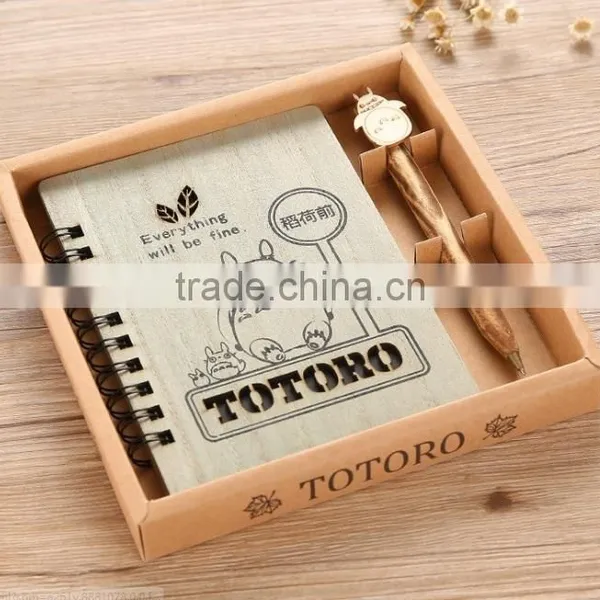 Wholesale Cartoon my Neighbor Totoro Anime Cute Wood Cover Notebook for Students photo-4
