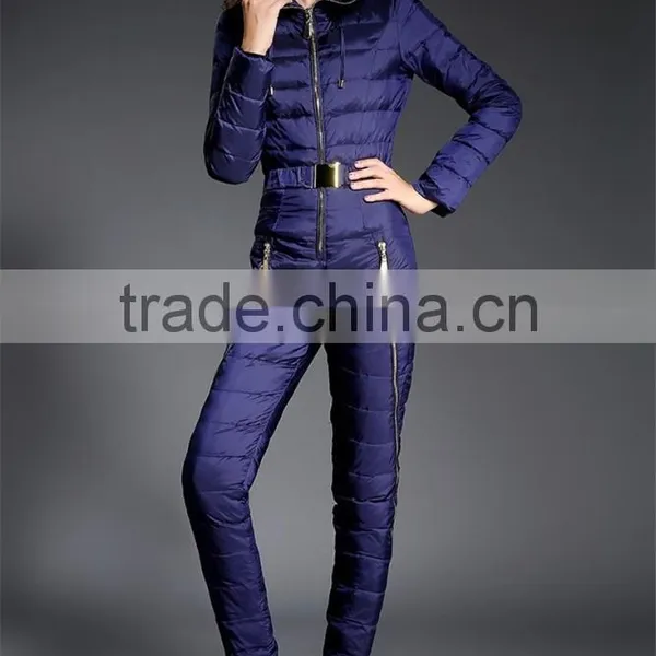 One Piece Down Jumpsuits for Lady Snow Wear Women's Down Coats Slim Bodysuit photo-2