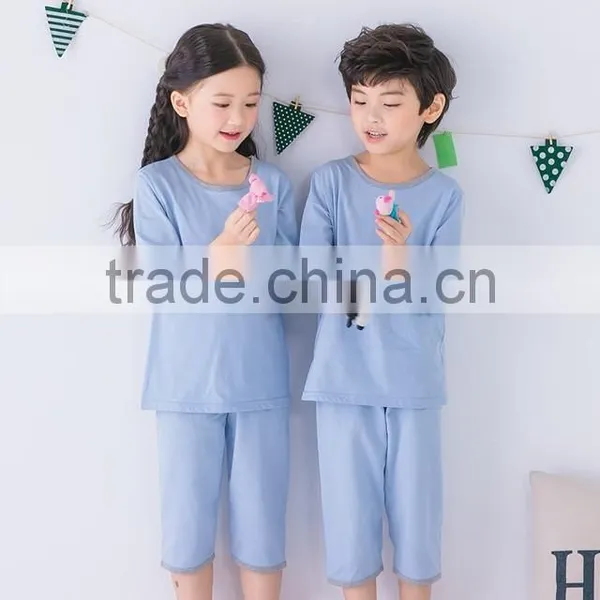 Wholesale Childrens Pajamas Summer Kinds Sleepwear Latest 100%cotton Kids Pajamas photo-3