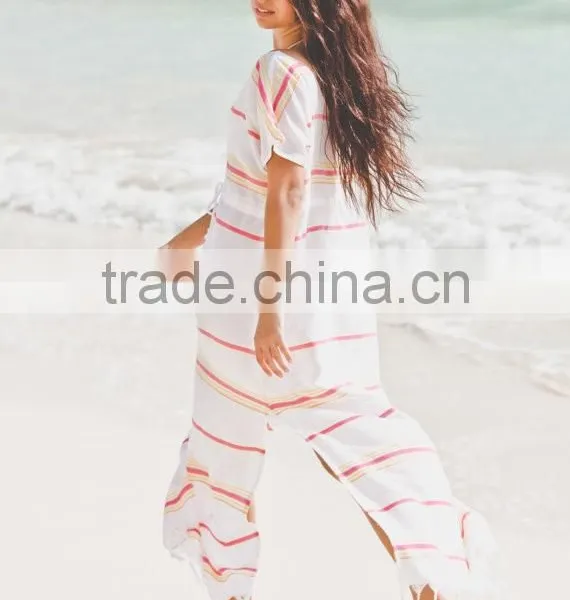 Mommy and me Maxi Dresses Red and White Cheap Long Sexy Strip Dresses photo-2
