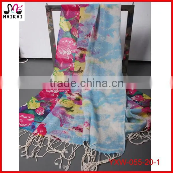 New Design Floral Printing Wool 2015 Hijab Scarf