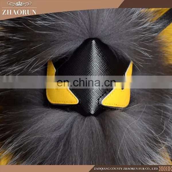 Buy Wholesale Direct From China Emoji Keychain Fox Fur Key Chain Colorful Fox Tail Pendant photo-2