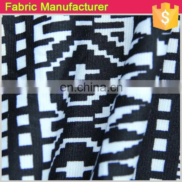 Latest Design DTY Fabric Children Shirt Fabric Black White Printed DTY Fabric photo-3