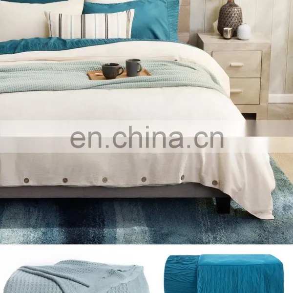 Hot Sale Durable Cream 100% Washed Cotton Bedding Duvet Cover Set For Hotel Travel photo-7