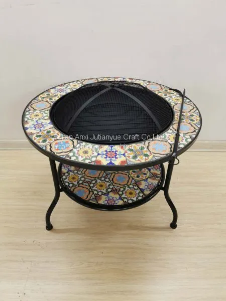 Outdoor Metal Brazier Square Table Firepit Garden Patio Heater/BBQ/Ice Pit With Waterproof Cover (Fire Pit & Grill) photo-4