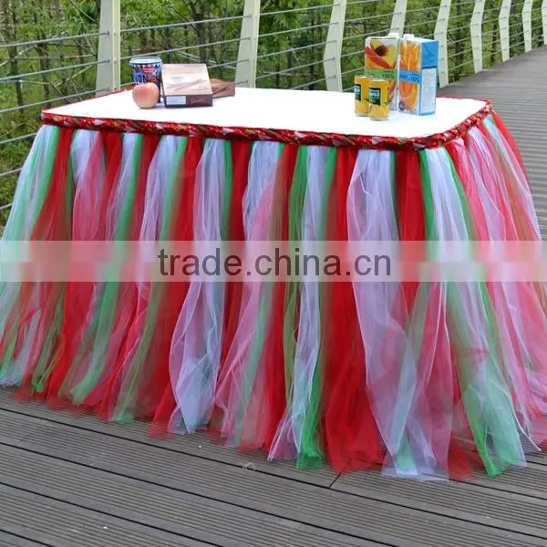 Customized Tutu Tableware Tulle Table Skirt Party Wedding Decorations China SD103 photo-3