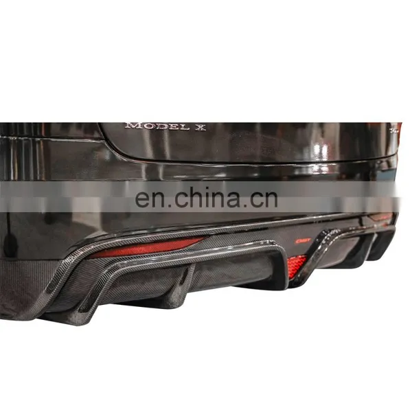 so Cool Carbon Fiber Diffuser for Model X High Quality Diffuser With Brake Light for Tesla Model X photo-3