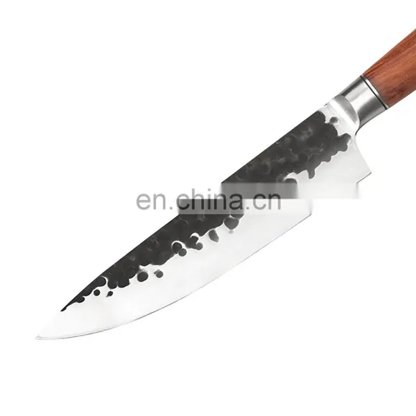 Professional Custom 7.2 Inch Kitchen Meat Cutting Knives Double Steel Head Wood Handle Stainless Steel Chinese Chef Knife photo-2