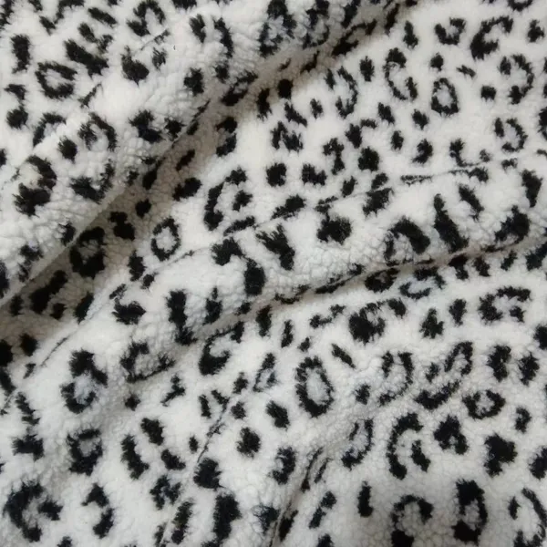 100% Polyester Jacquard Sherpa Fleece Fabrics Faux Fur Fabrics Artifical Fur Plush photo-4