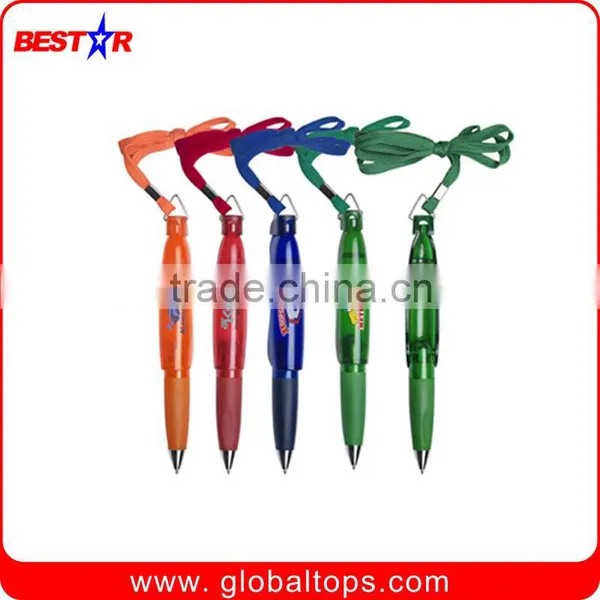 Promotional Item of Plastic Ball Pen With Lanyard
