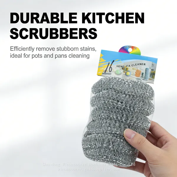 Heavy Duty Metal Mesh Scourer Kitchen Clean 6pcs Pack Stainless Steel Mesh Scourer