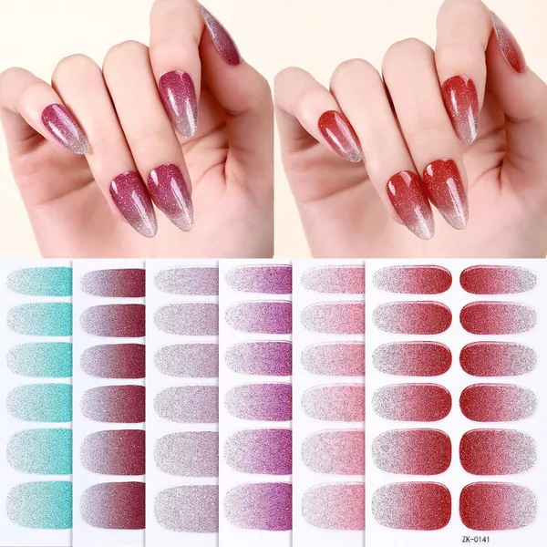 Supplier Nail Products 3D Nail Wraps Stickers Customized Gradient Shiny and Waterproof Nail Stickers