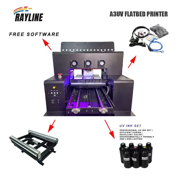 High Speed A3 Uv Printing Machine For Glass Bottle Mug Phone Case Flatbed UV Printer photo-4