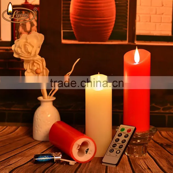 ABFGHI Lycas Patented Ivory Pillar Flameless 3D Moving Flame Led Candle Niganha photo-6