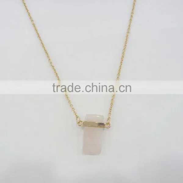 FASHION NATURAL STONE PENDANT CHAIN NECKLACE photo-2