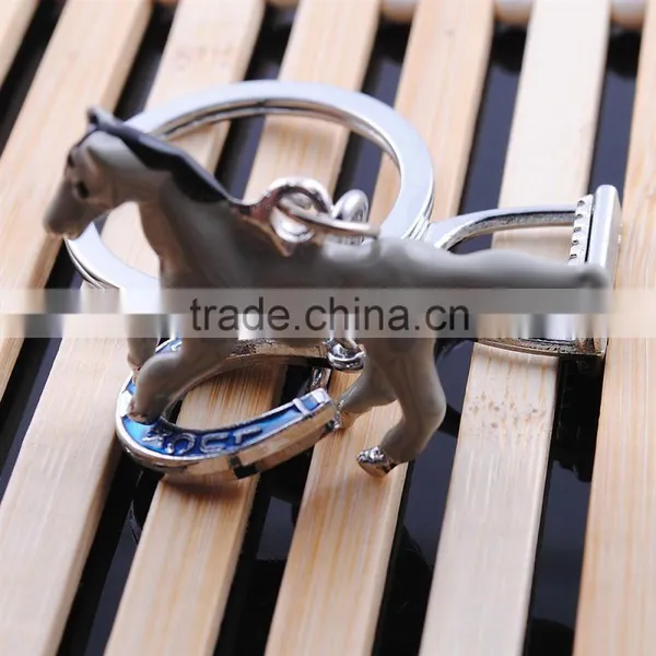 Wholesale Simulation Animal Key Chain Slowly Running Horse Keychain photo-3
