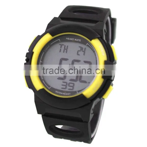 DW166 Healthy Sport Product Rubber Chrono Timer Function Heart Rate Monitor Watch photo-3