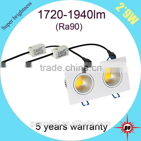 Super Brightness 2*9w Hot Sale Store Using Square Led Downlights photo-4