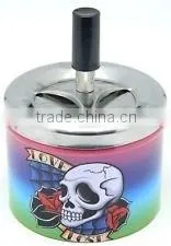 Customized Skull Printing Tin Spinning Ashtrays photo-2
