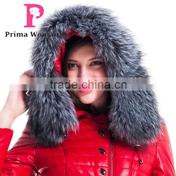 New Design Winter Women Short Coachman Leather Jacket With Brown Fox Hat Overcoat photo-6