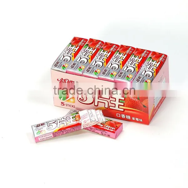5 Sticks Chewing Gum Fruit Chews Candy