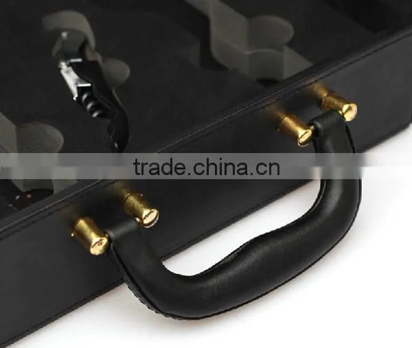 Top Grade New Design 2 Bottle Leather Red Wine Handle Case photo-5