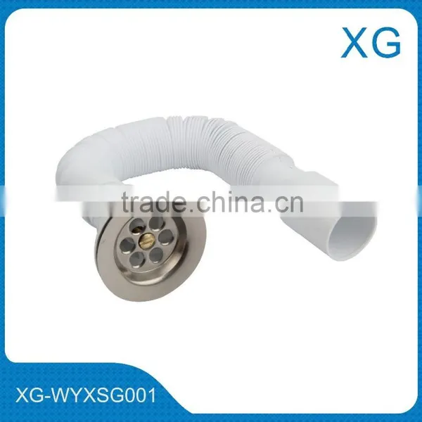 PP Flexible Basin Waste Hose/plastic Sink Drain Hose With Steel Wire/pvc Retractable Hose for Bathroom/chrome Coated Waste Hose photo-2