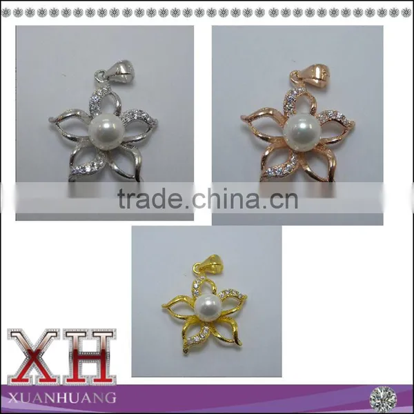 Made in China 925 Sterling Silver Flower Pearl Pendant photo-2