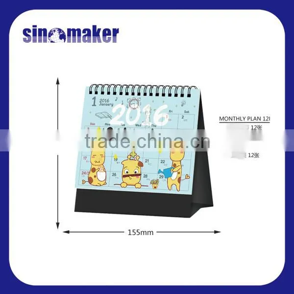 Double Metal Spiral Cheap Wholesale Stand Triangle Desk Calendar photo-4