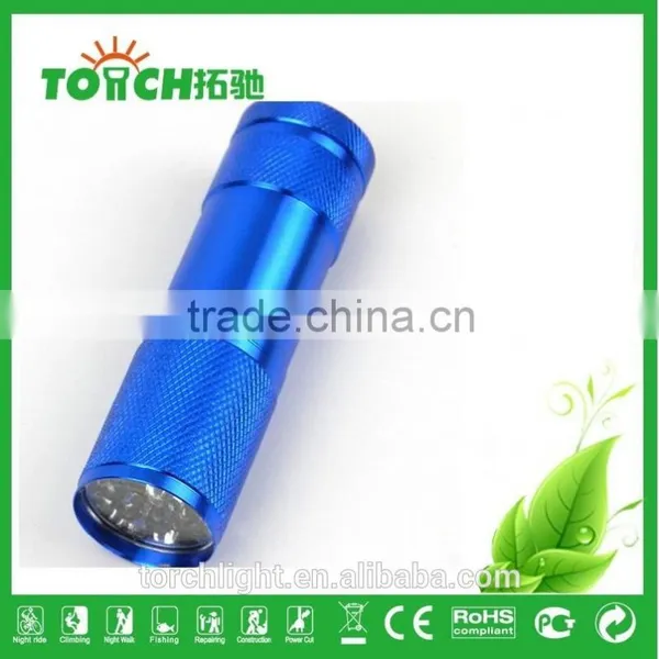 Mini Torch Light 9 Leds Flashlight Blue Color Super Bright and Waterproof for 3AAA Battery Emergency Flashlight photo-5
