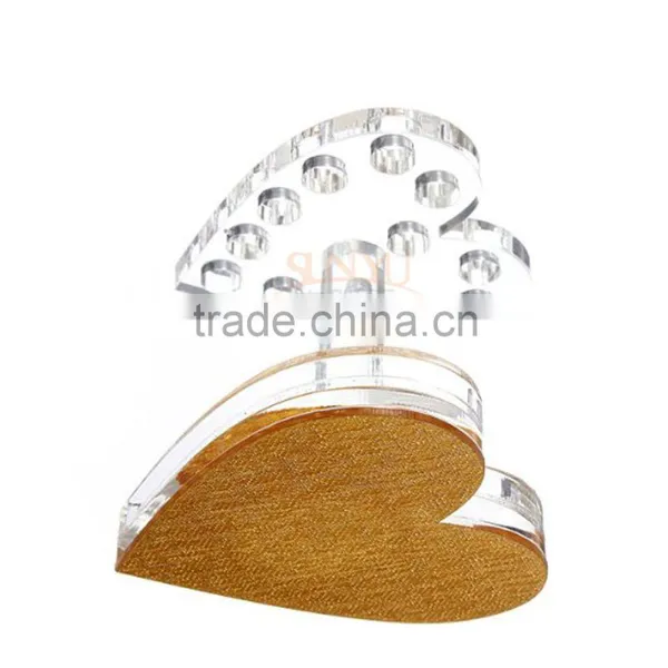 Shaped Heart Clear Acrylic Makeup Pen Display photo-3