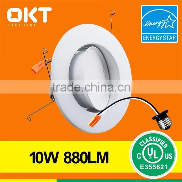 2700K 3000K 4000K 5000K 10 Watt 5/6" Dimmable Gimble Led Downlight Retrofit Kit photo-3