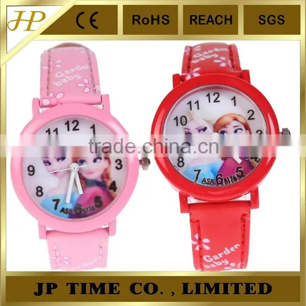Cute Frozen Elsa Anna Quartz Leather Wristwatches Gift Kid Watch photo-2