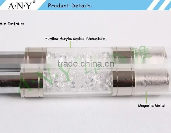 ANY Nail Art Maincure Micropainting Rhinestone Handle Nylon Hair Flat UV Gel Brush for Nail Polish Gel Art photo-2