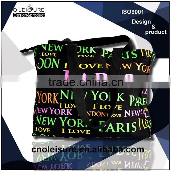 2015 China New Arrival Printing Color Canvas Tote Bag Designer Handbags Shopping Bag