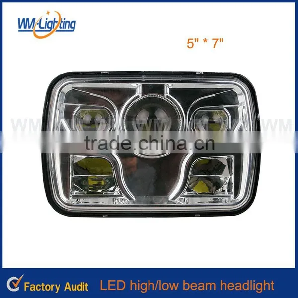 5" x 7" LED Headlight 60w 2000lm Rectangle Headlight for Jeep photo-2