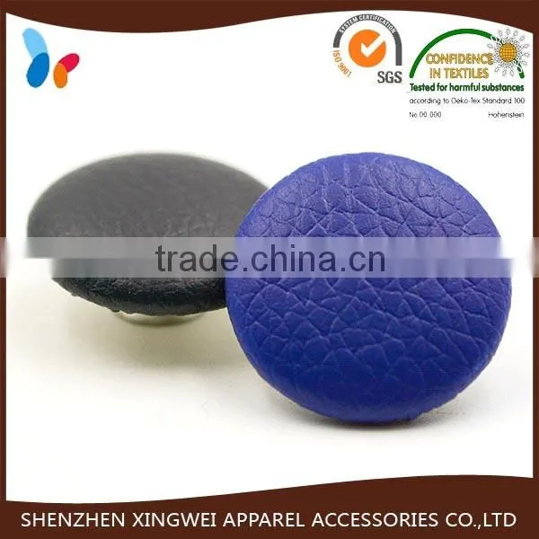 Metal Tack Button Leather Covered Jeans Button for Denim photo-2