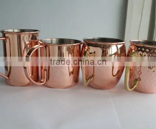 500ml Stainless Steel Glossy Gold/copper Plated Mug photo-3
