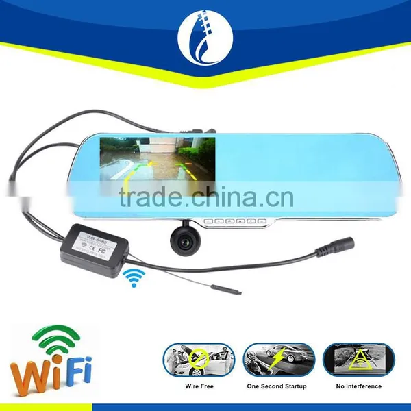 5 Inch High Quality Touch Screen Car DVR Rearview Mirror GPS With Reverse Backup Camera photo-2