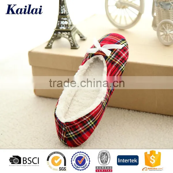 Children Latin Flexible Red Plaids Cloth Dance Shoes
