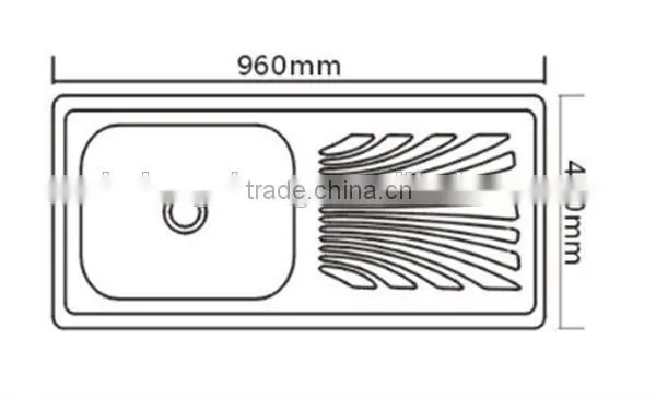 Above Counter Stainless Steel Single Bowl Sink With Drainer Board photo-2