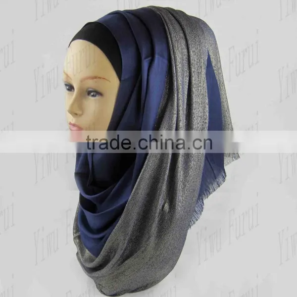 Wholesale Fashion Shimmer Lurex Viscose Shawl Hijab Dubai Muslim Hijab Scarf photo-5
