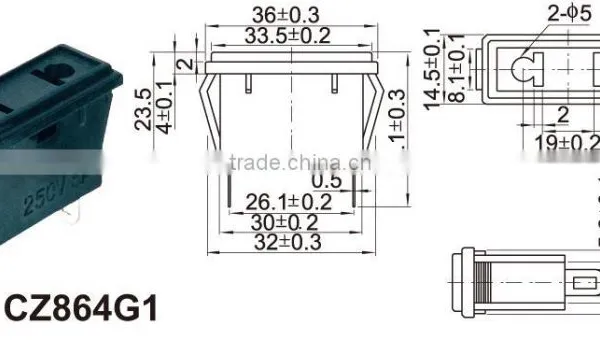 ac Socket and Rocker Switch,5.5*2.1mm dc Female dc Connector for 12V dc Connector Jack photo-2