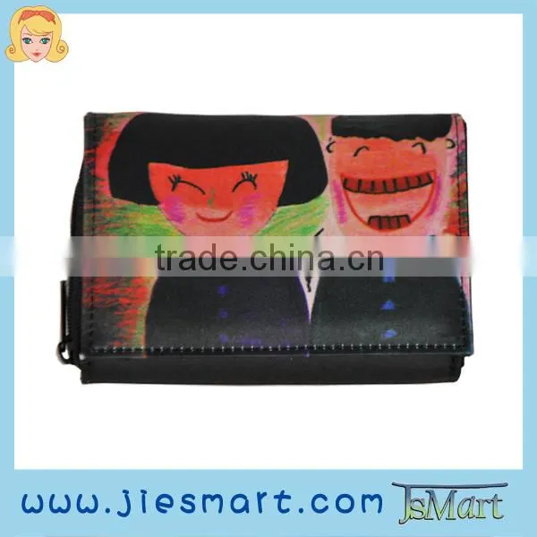 JSMART Folded Wallet Artistic Drawing Digital Printing Custom Photo Bag Sublimation