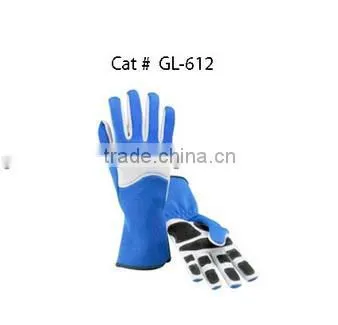 Black White And Blue Karting Gloves